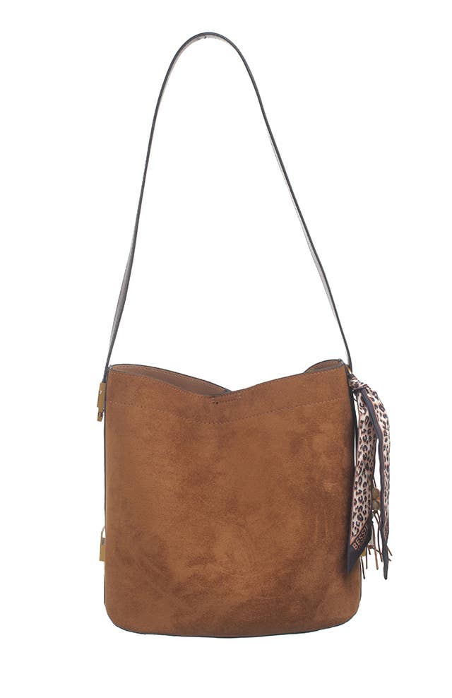 GINA GEOMETRIC SUEDETTE SHOULDER BAG