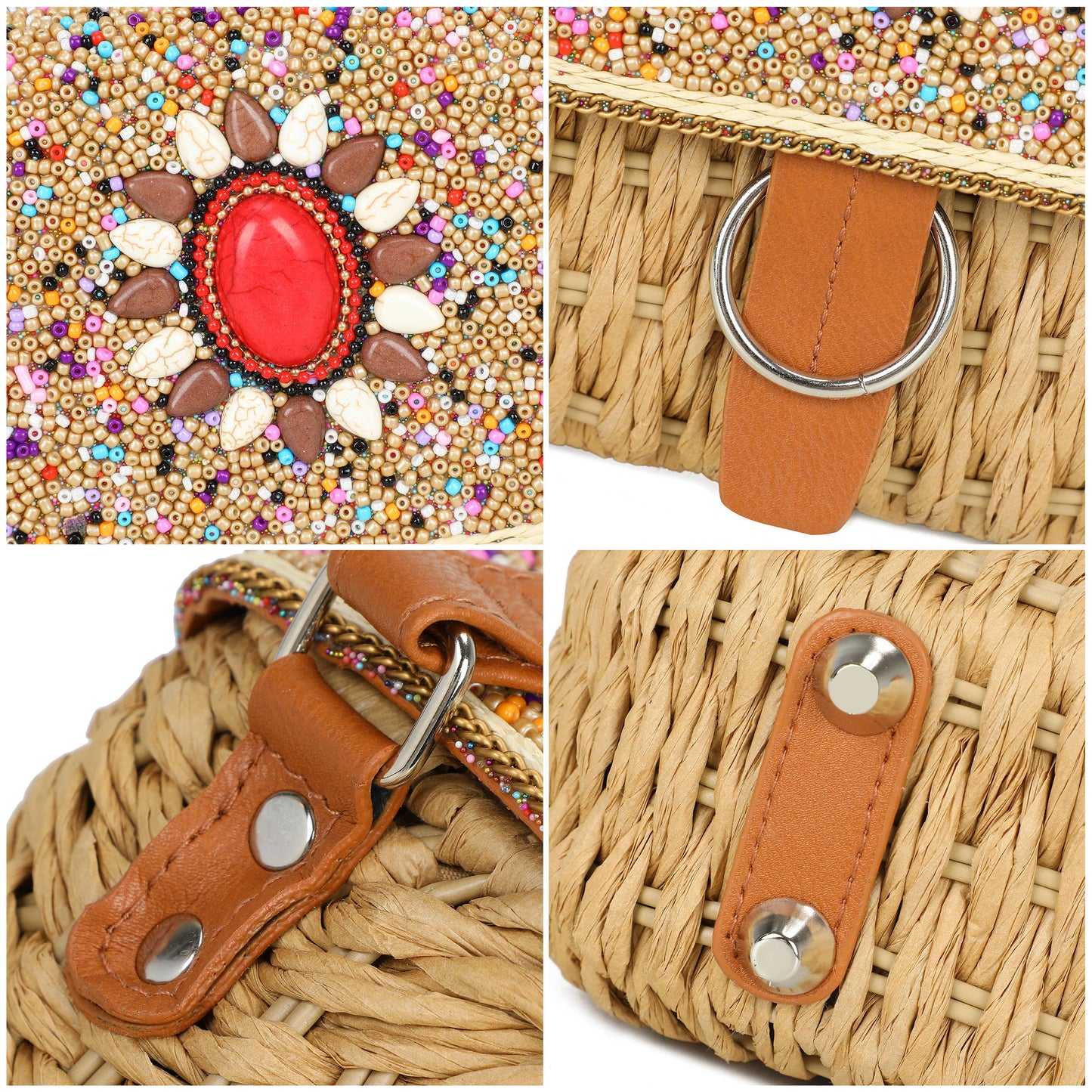 Shan Straw Crossbody Bag