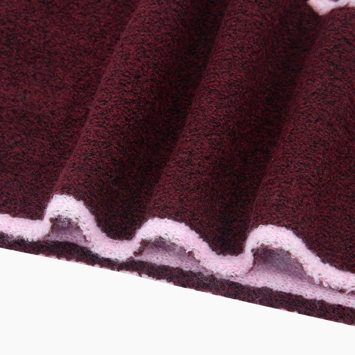 Zoe Contrast Trim Triangle Heavyweight Scarf in Berry/Pink