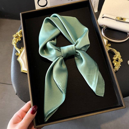Stella Solid Color Silk feel Square Scarf
