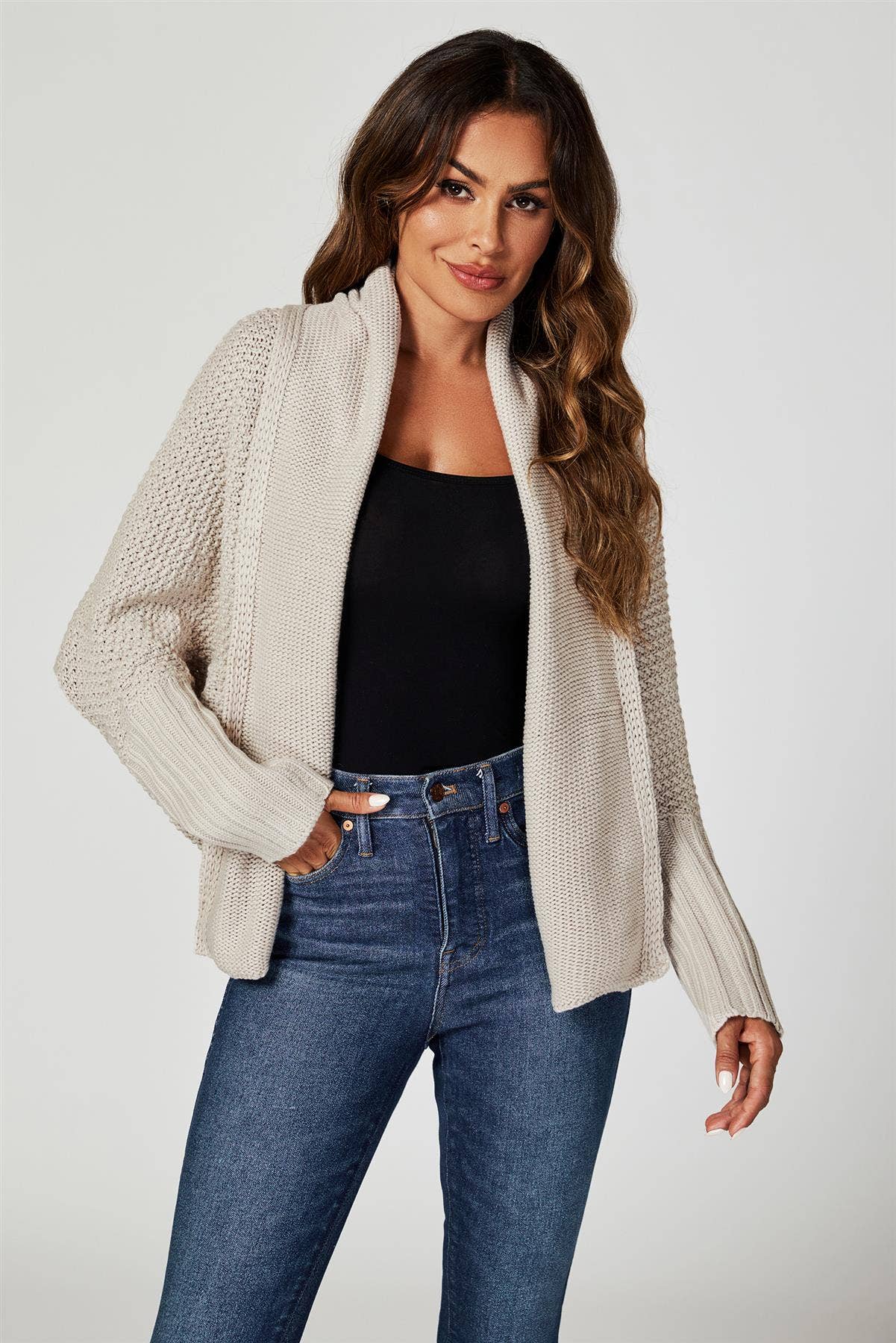 Betty Oversized Cardigan In Beige