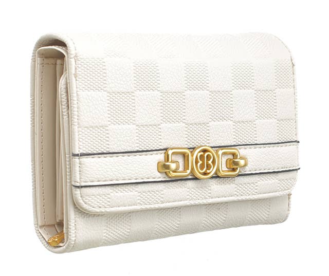 CHECKERBOARD TRIFOLD WALLET