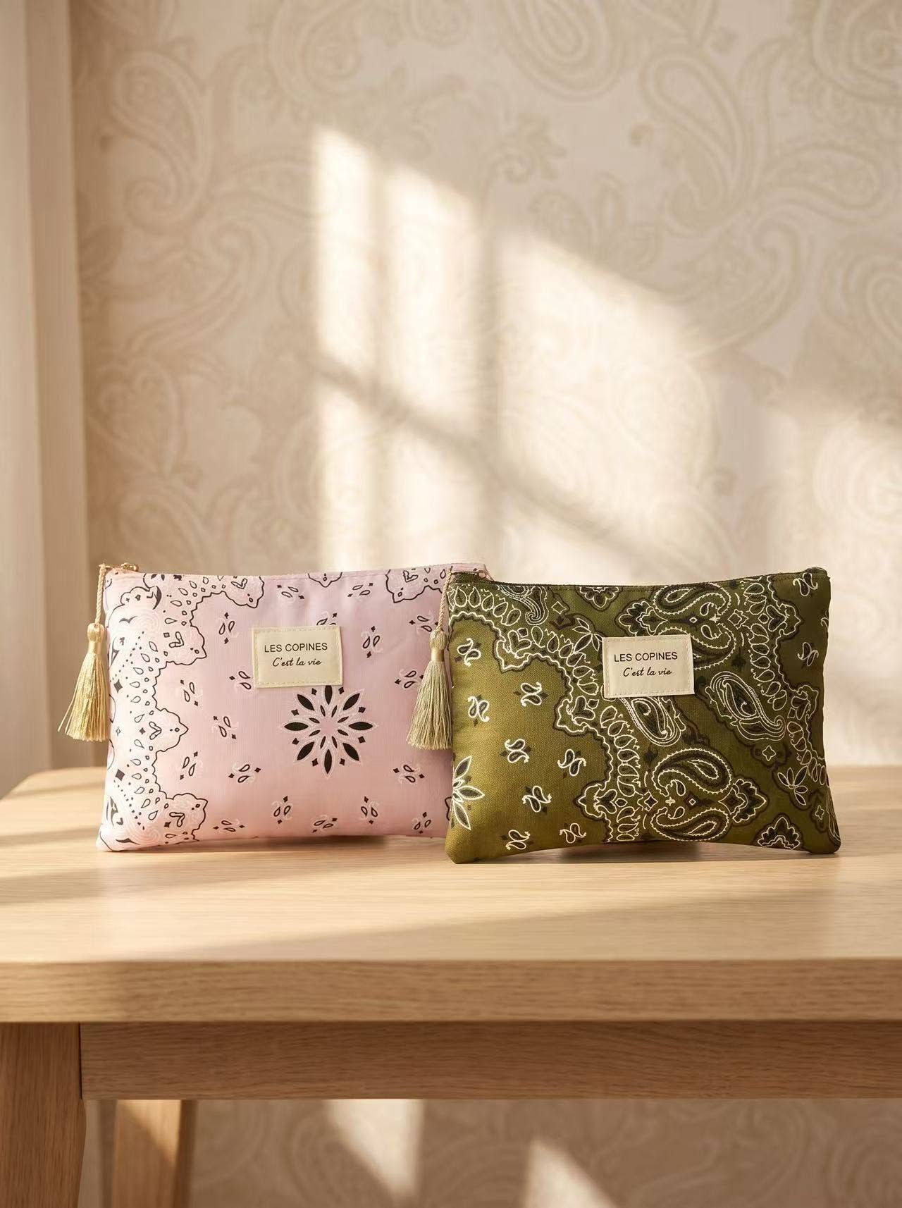 c'est la vie paisley cotton pouch
