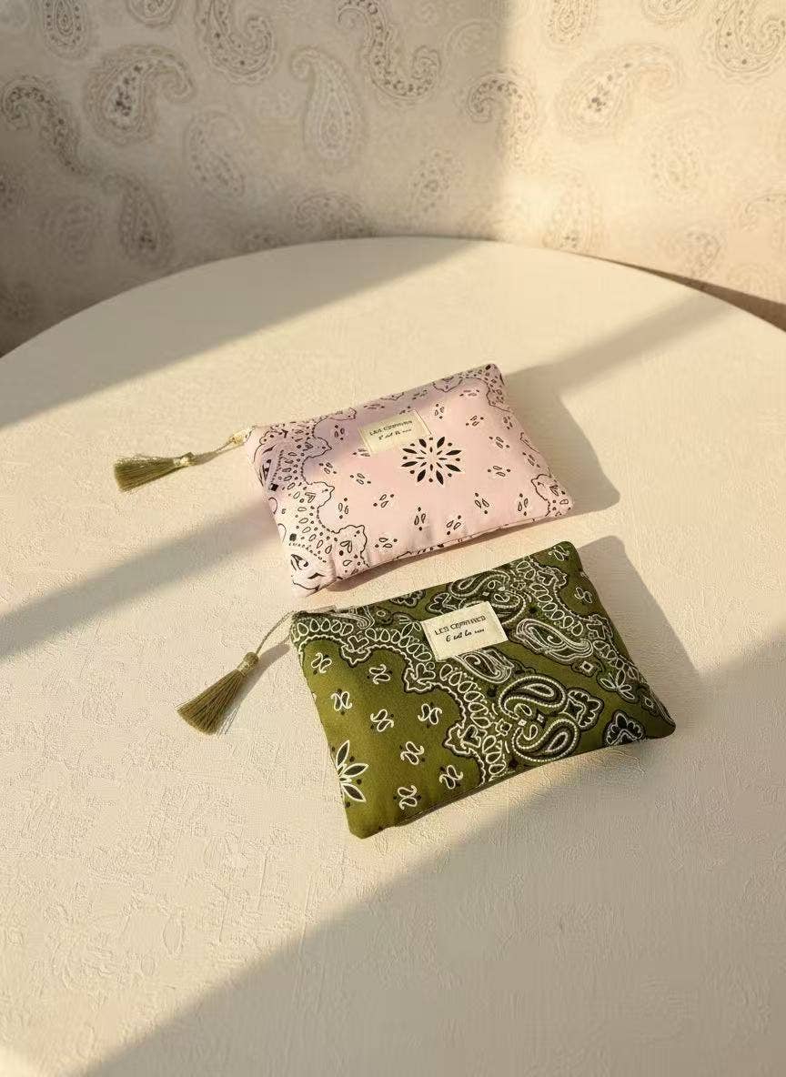 c'est la vie paisley cotton pouch