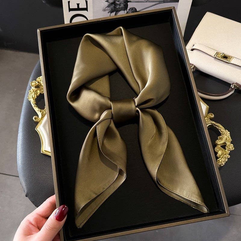 Stella Solid Color Silk feel Square Scarf