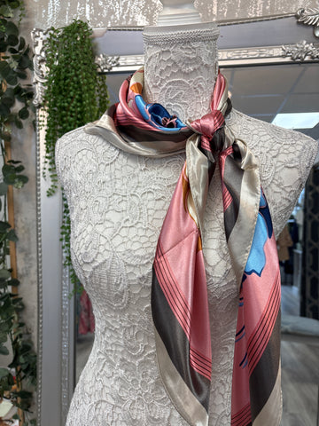 Francis Floral Pattern Silk Touch Square Scarf