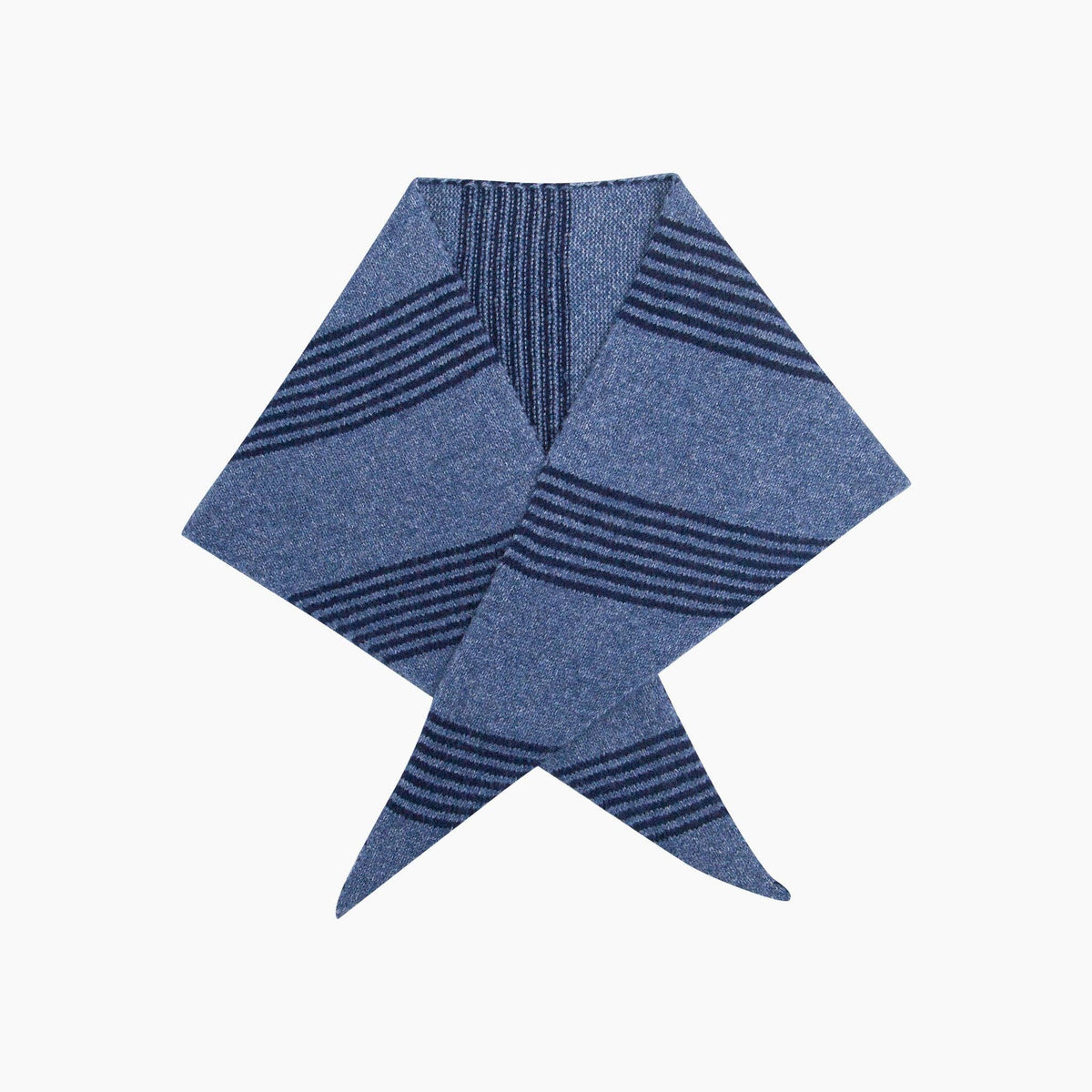 Kelsey Striped Triangle Heavyweight Scarf in Navy/Denim