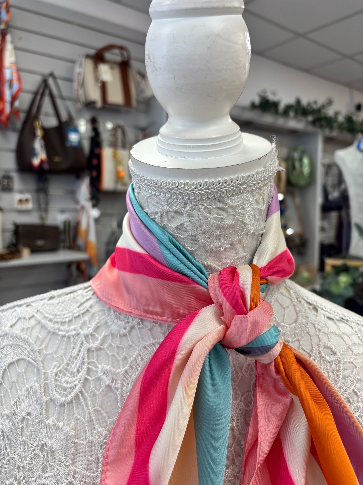 Chloe block multi coloured neck scarf