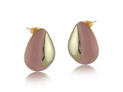 STEFANIA ORGANIC SHAPE ENAMELLED HOOP EARRINGS