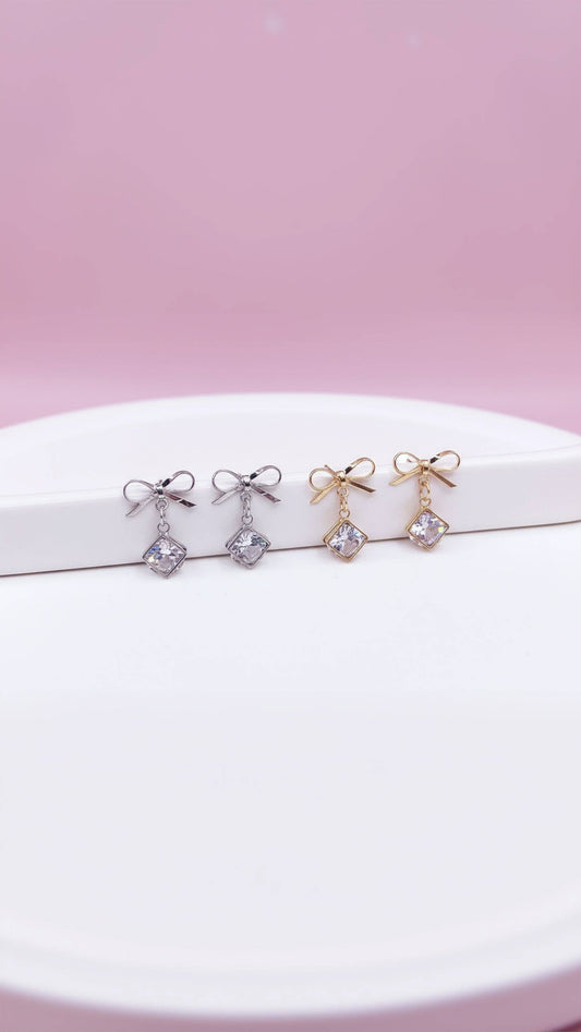 Bow Crystal Drop & Dangle Earrings