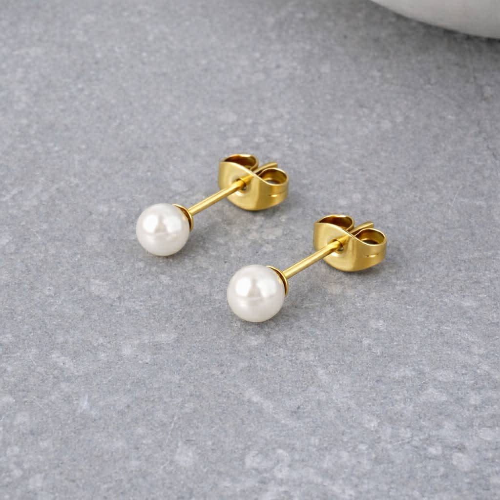 Tarnish Resistant Mini Pearl Studs