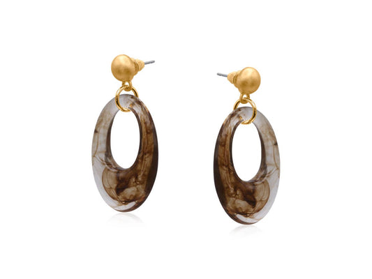 Egwene Drop Resin Metal Earrings