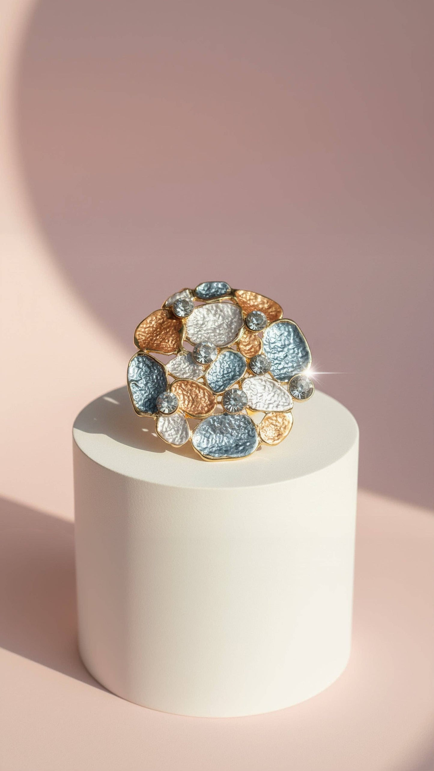 Abstract Crystal Cluster Magnetic Brooch