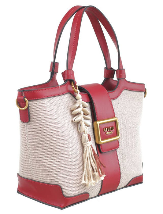 Chantelle CANVAS BOHO BUCKLE TOTE WITH TASSEL CHARM