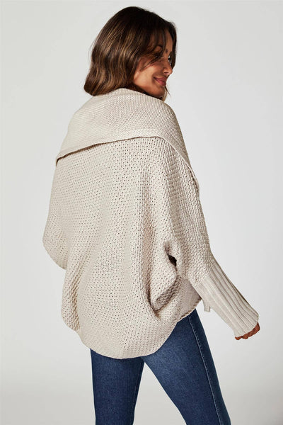 Betty Oversized Cardigan In Beige