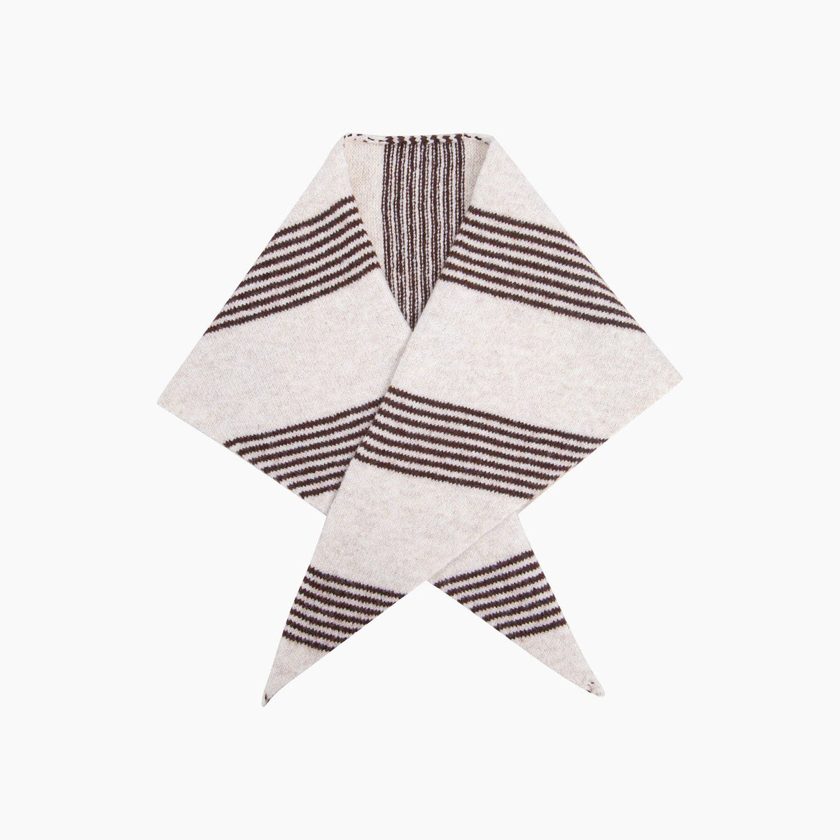 Piper Striped Triangle Heavyweight Scarf in Brown/Beige
