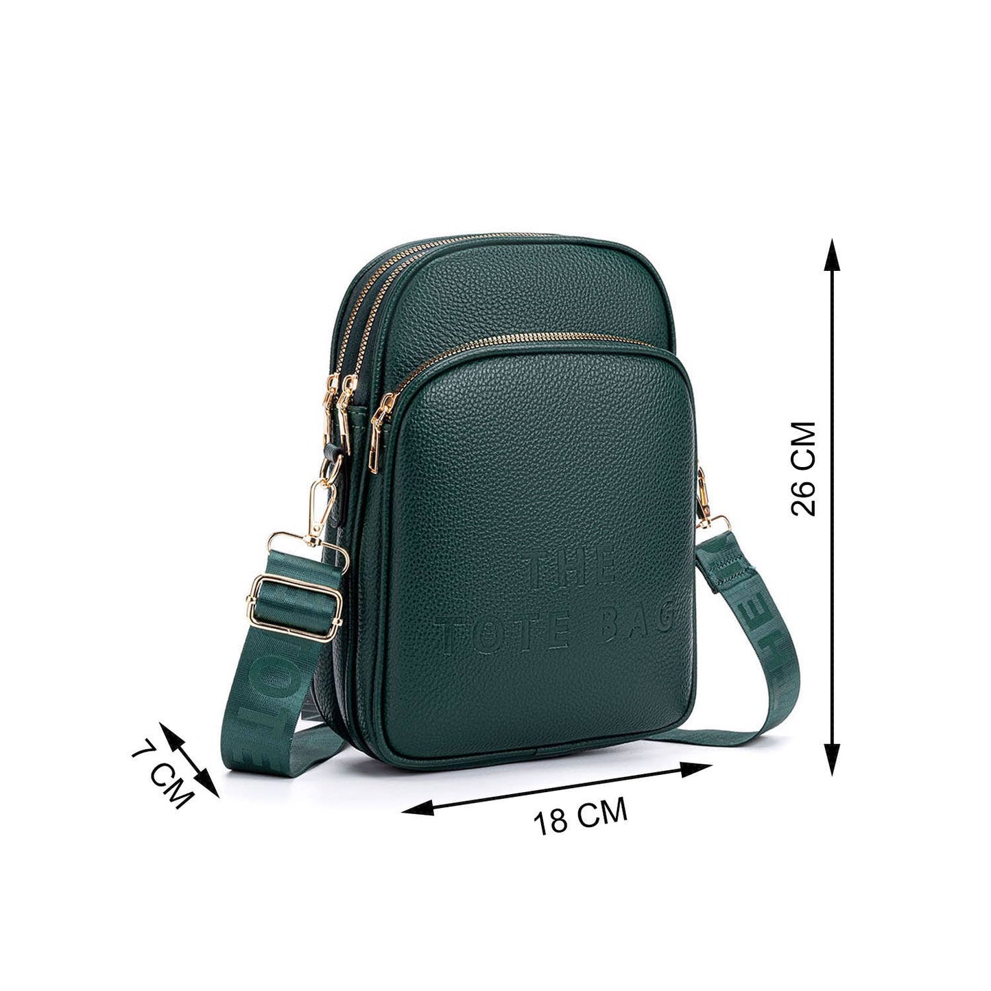 Clara Zip Top 3 Compartments Crossbody Handbag