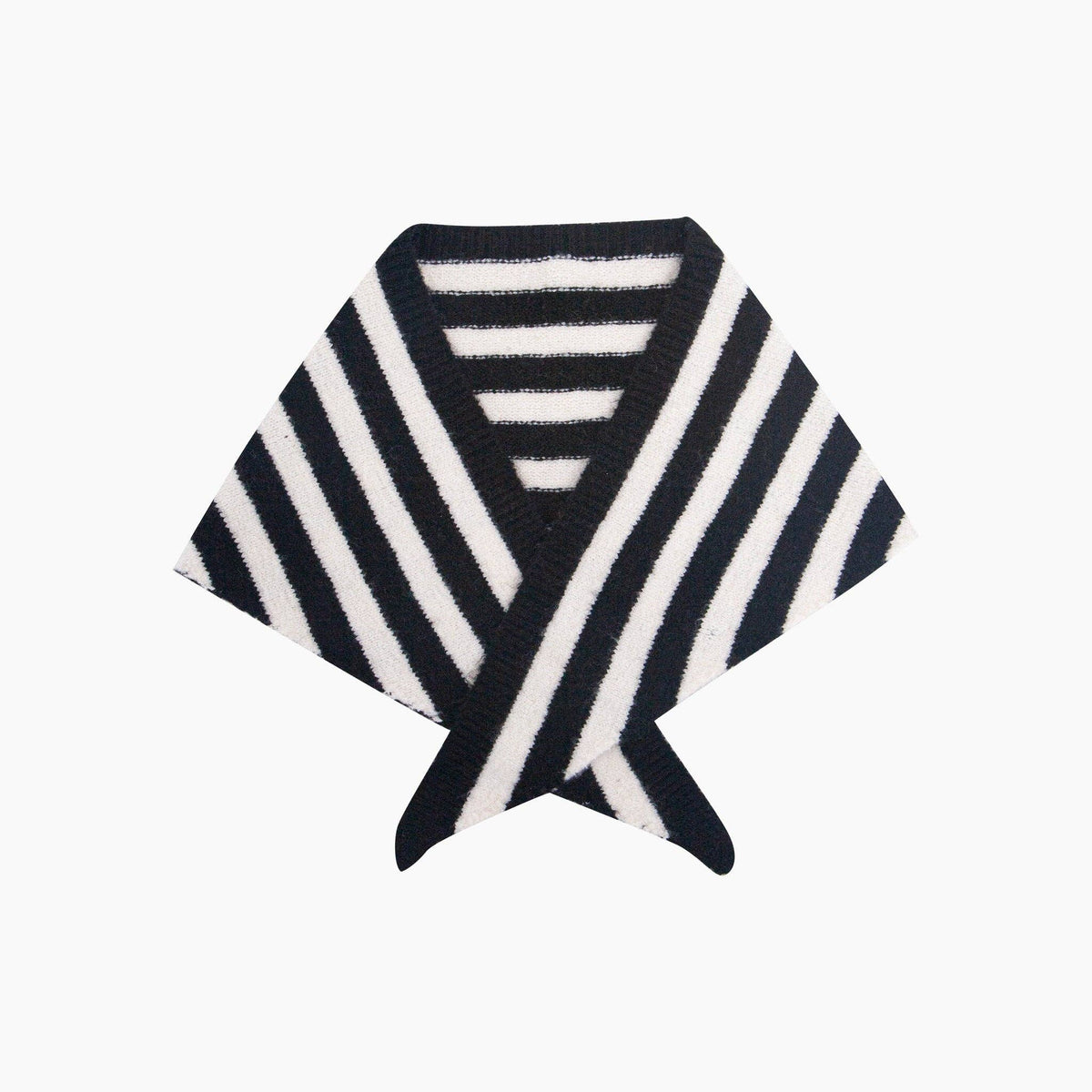 Vera Striped Triangle Heavyweight Scarf in Black/White