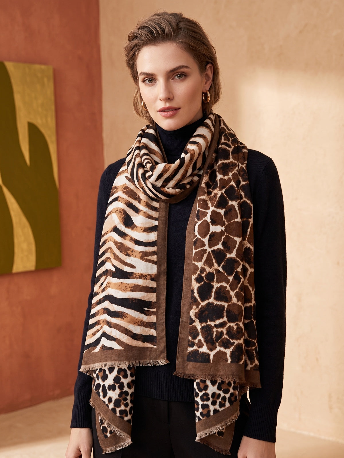 Freda animal print scarf