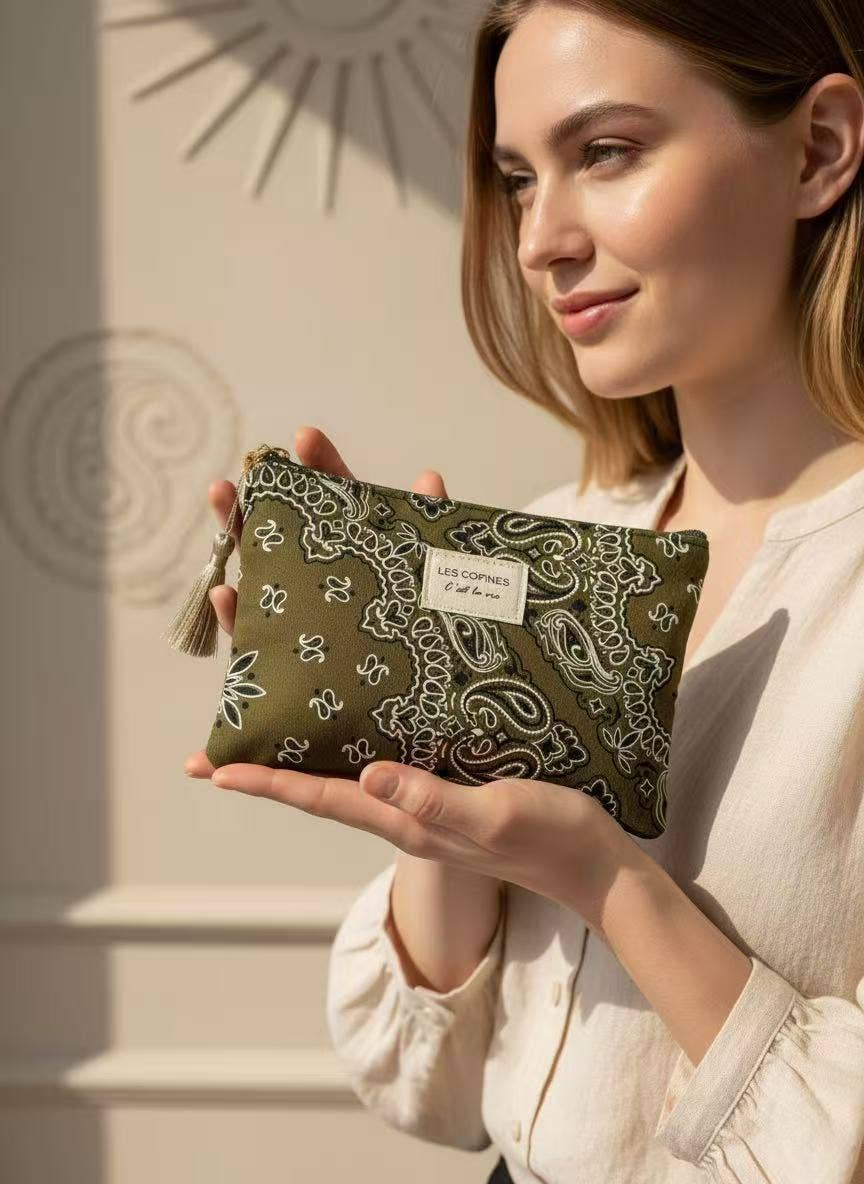 c'est la vie paisley cotton pouch