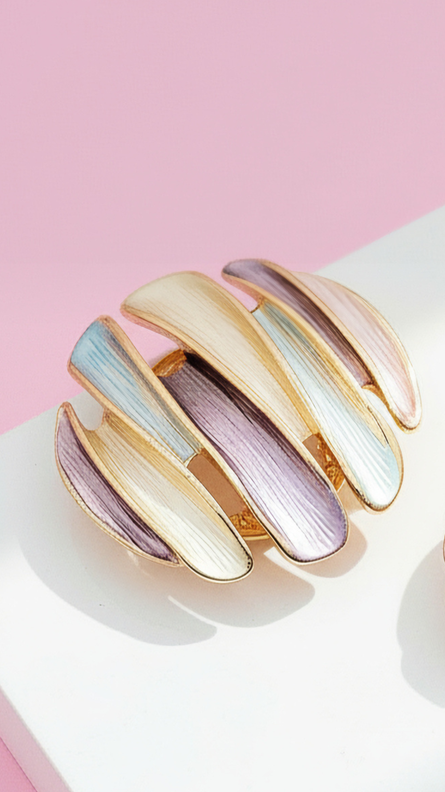 Abstract Magnetic Curved Brooch