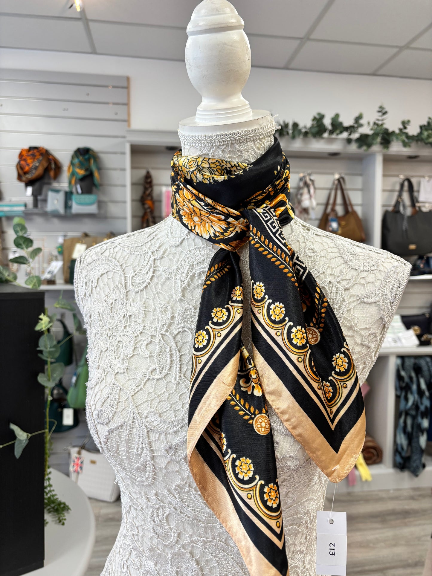 Satin feel neck scarves