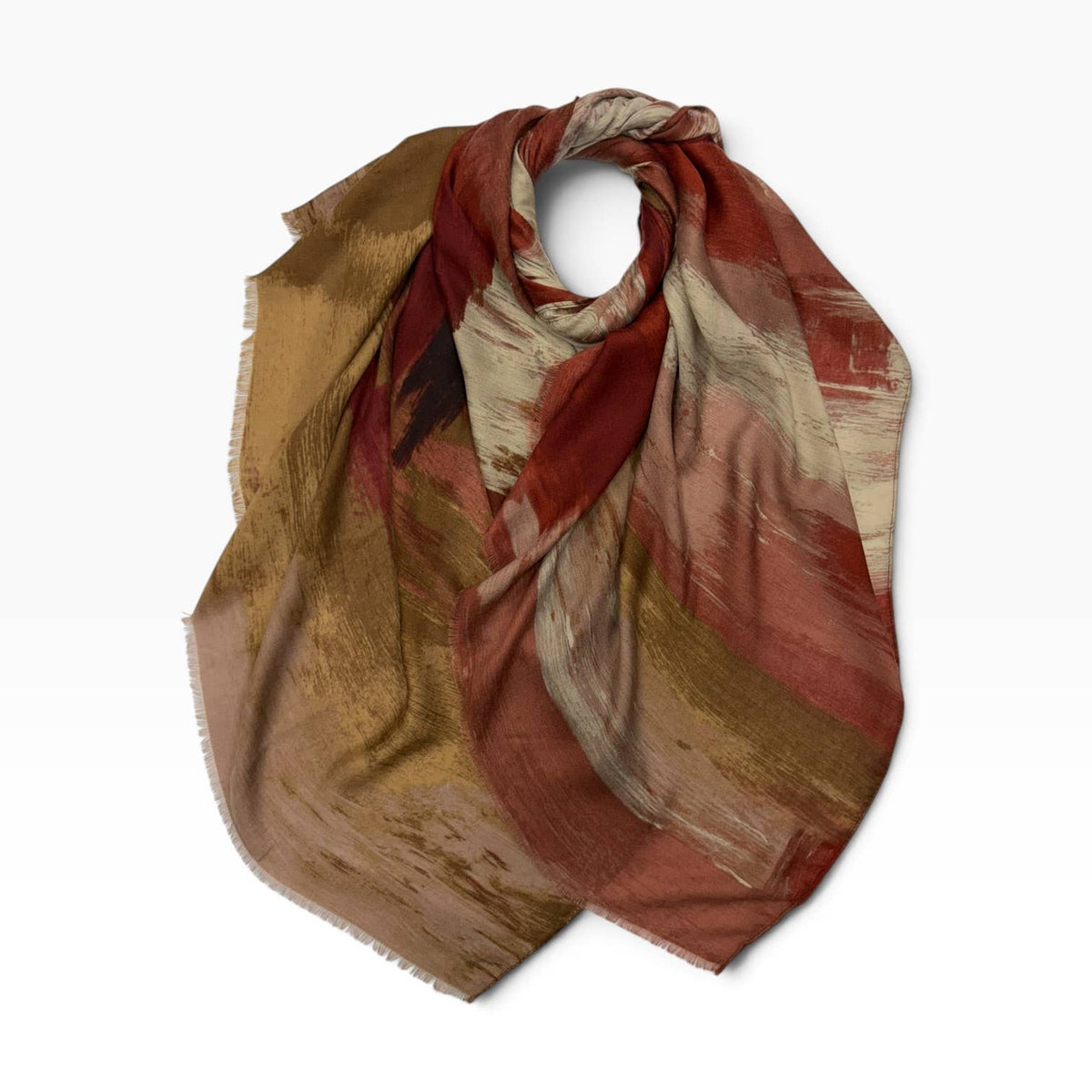 Abstract Brushstroke Print Scarf for Women