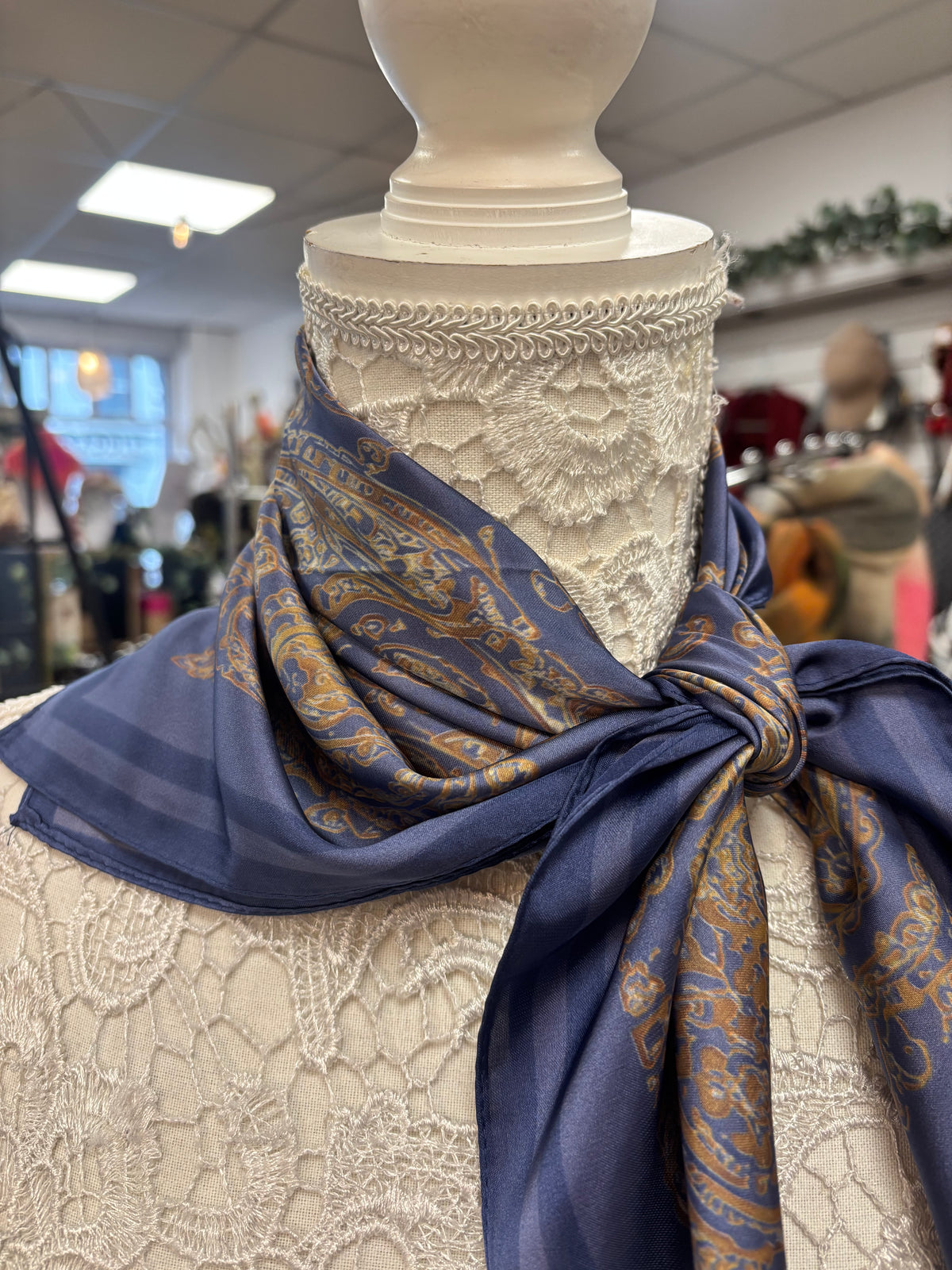 Jenny blue Paisley print scarf