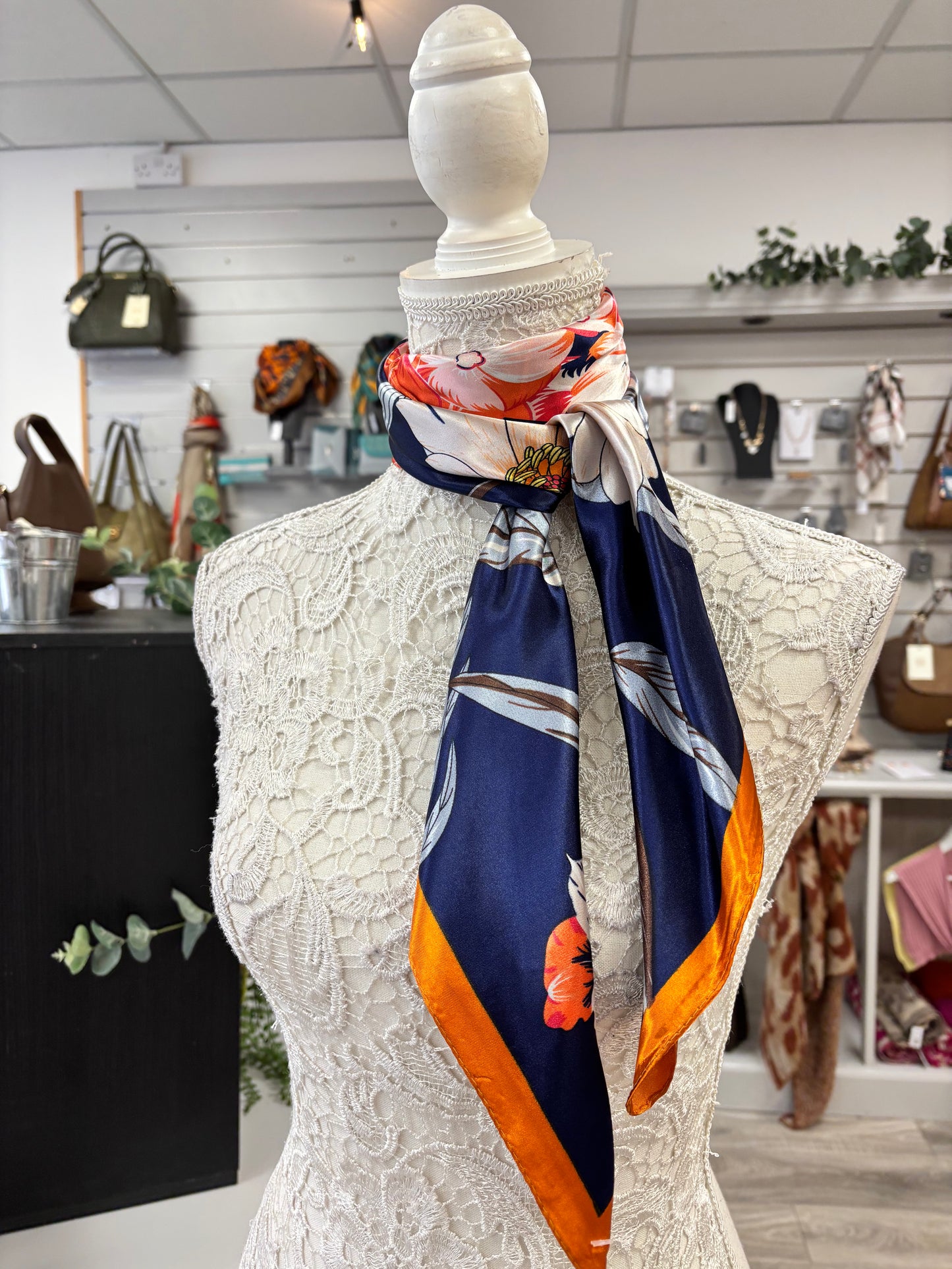 Satin feel neck scarves
