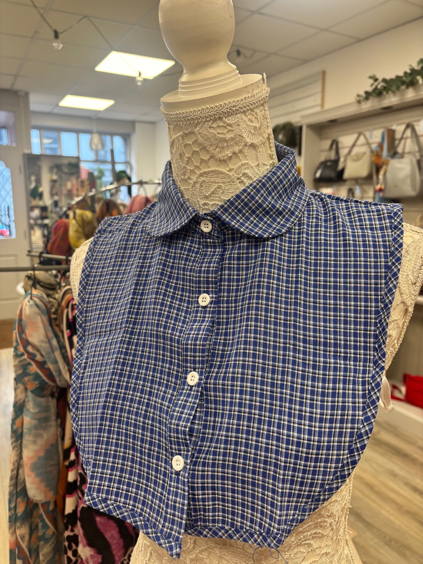 Demi Checked Mock Collar