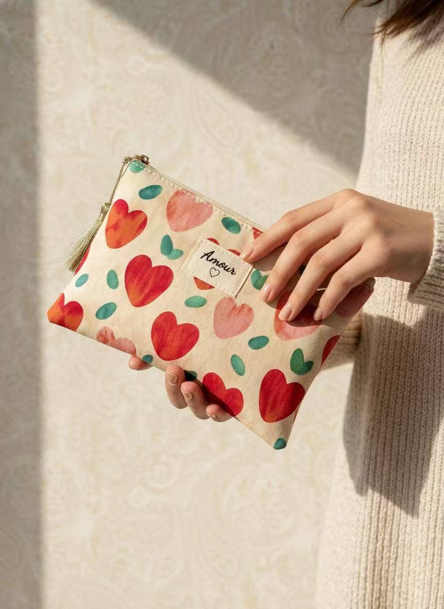 Amour cotton pouches 14x20 cm,