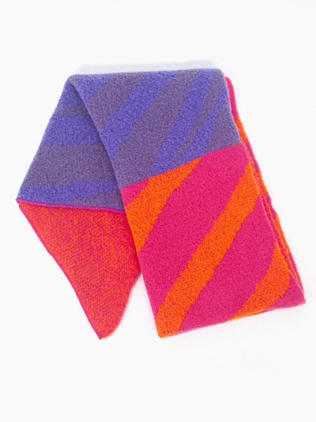 Zia Heavyweight Scarf - Fuchsia/Orange, Animal Stripe