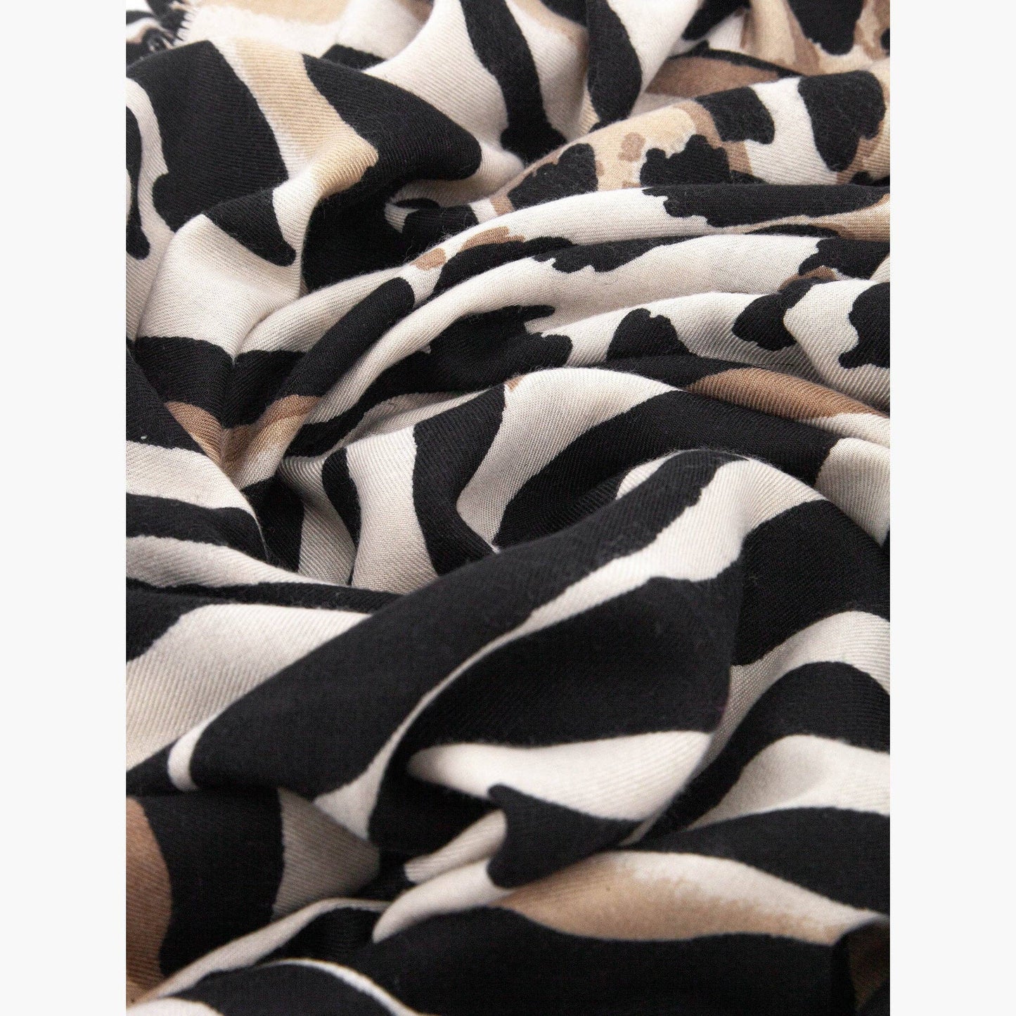 Greta Cream Animal Print Lightweight Scarf
