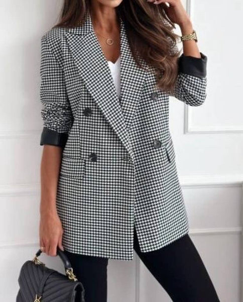 Abbie check print blazer