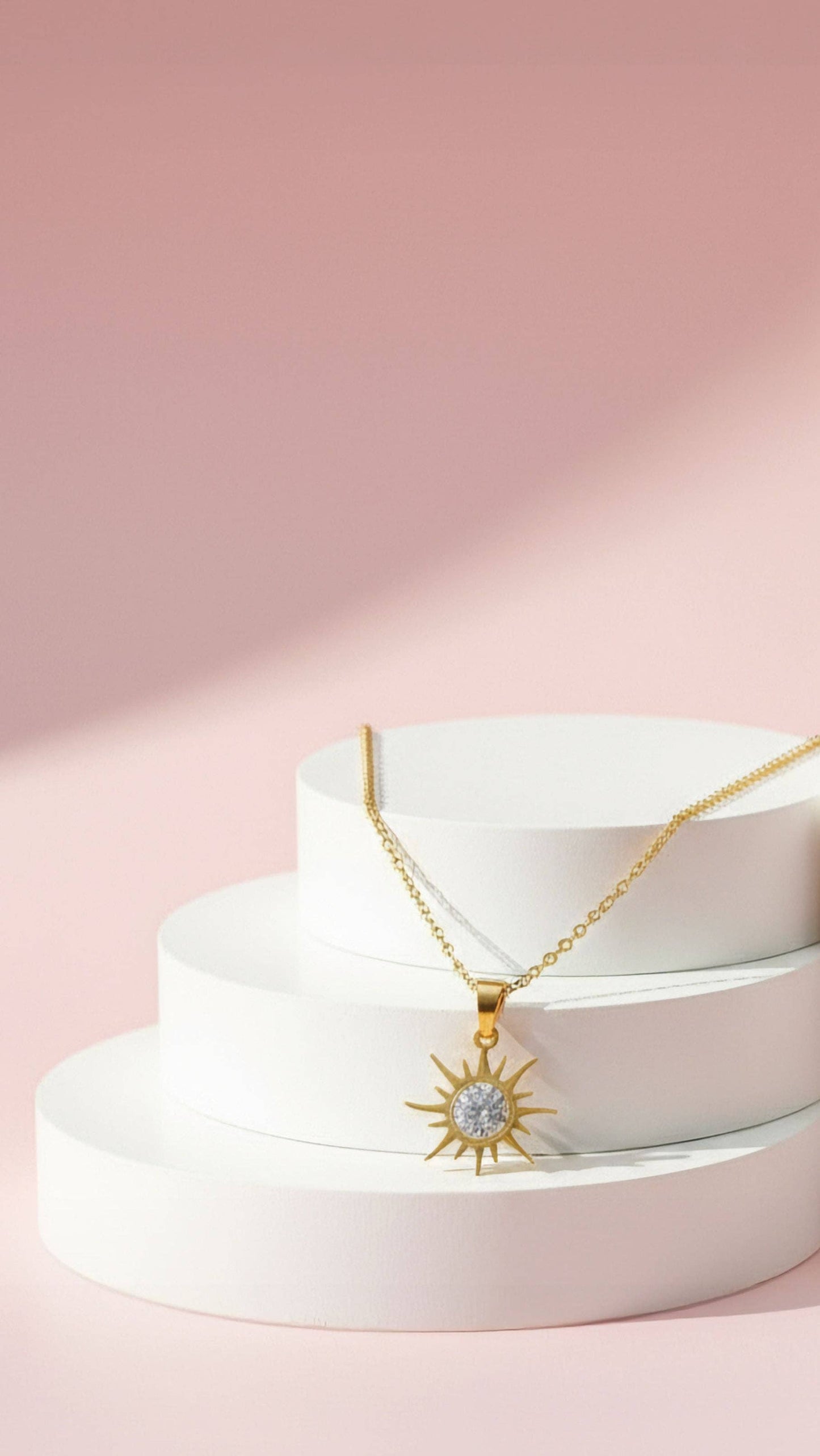 Pavé Crystal Sun Pendant Necklace