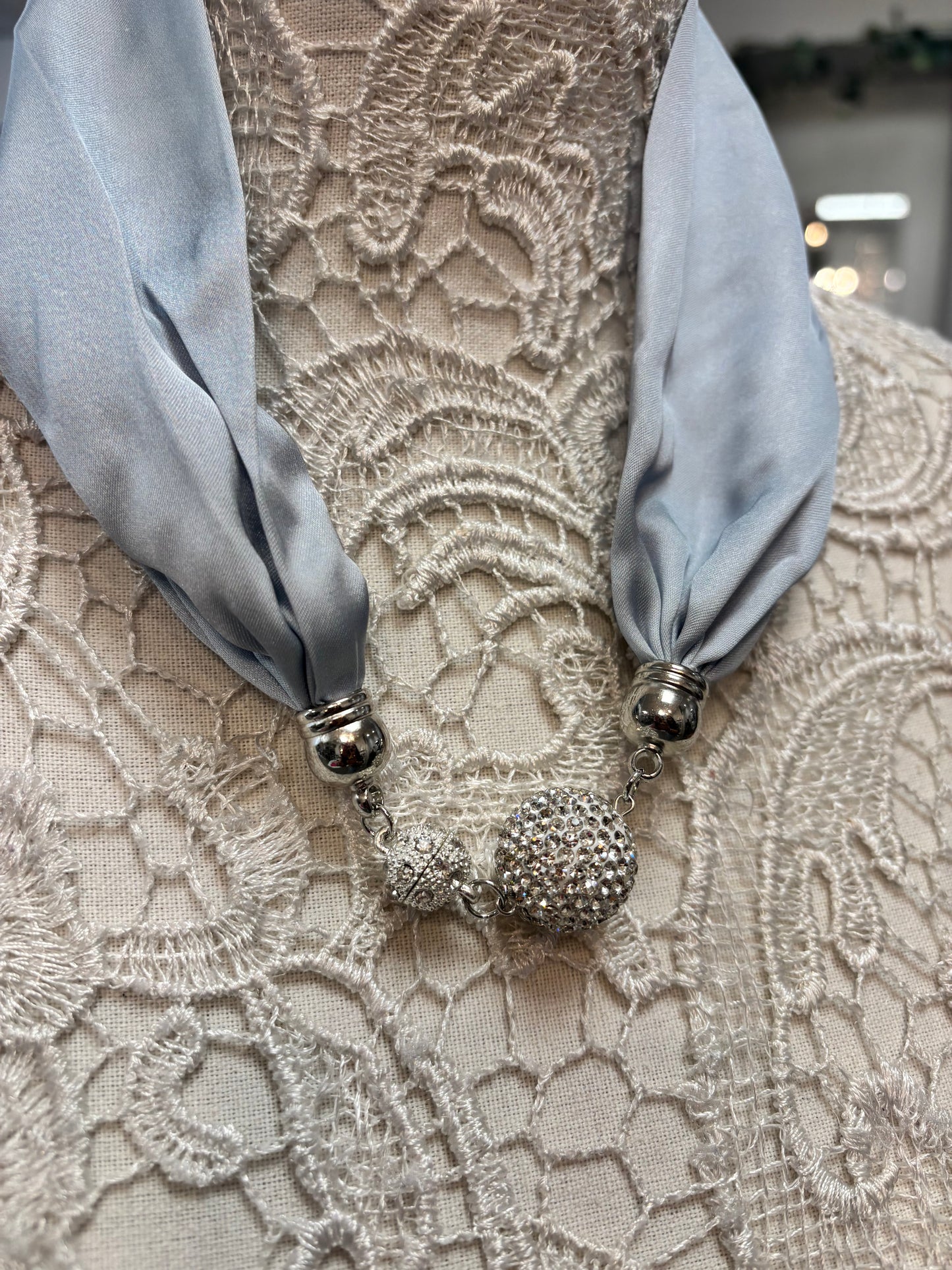 Gem diamanté scarf/necklace