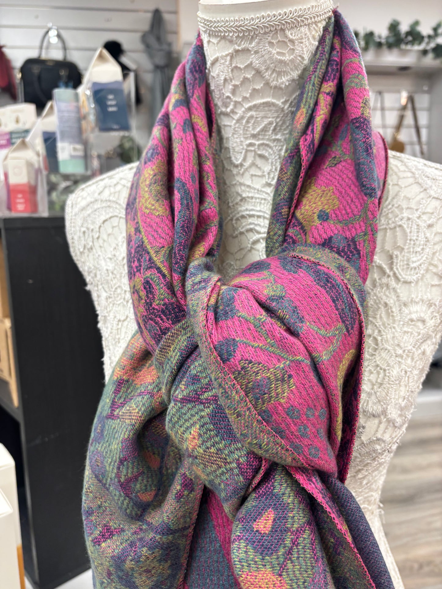 Iris floral scarf