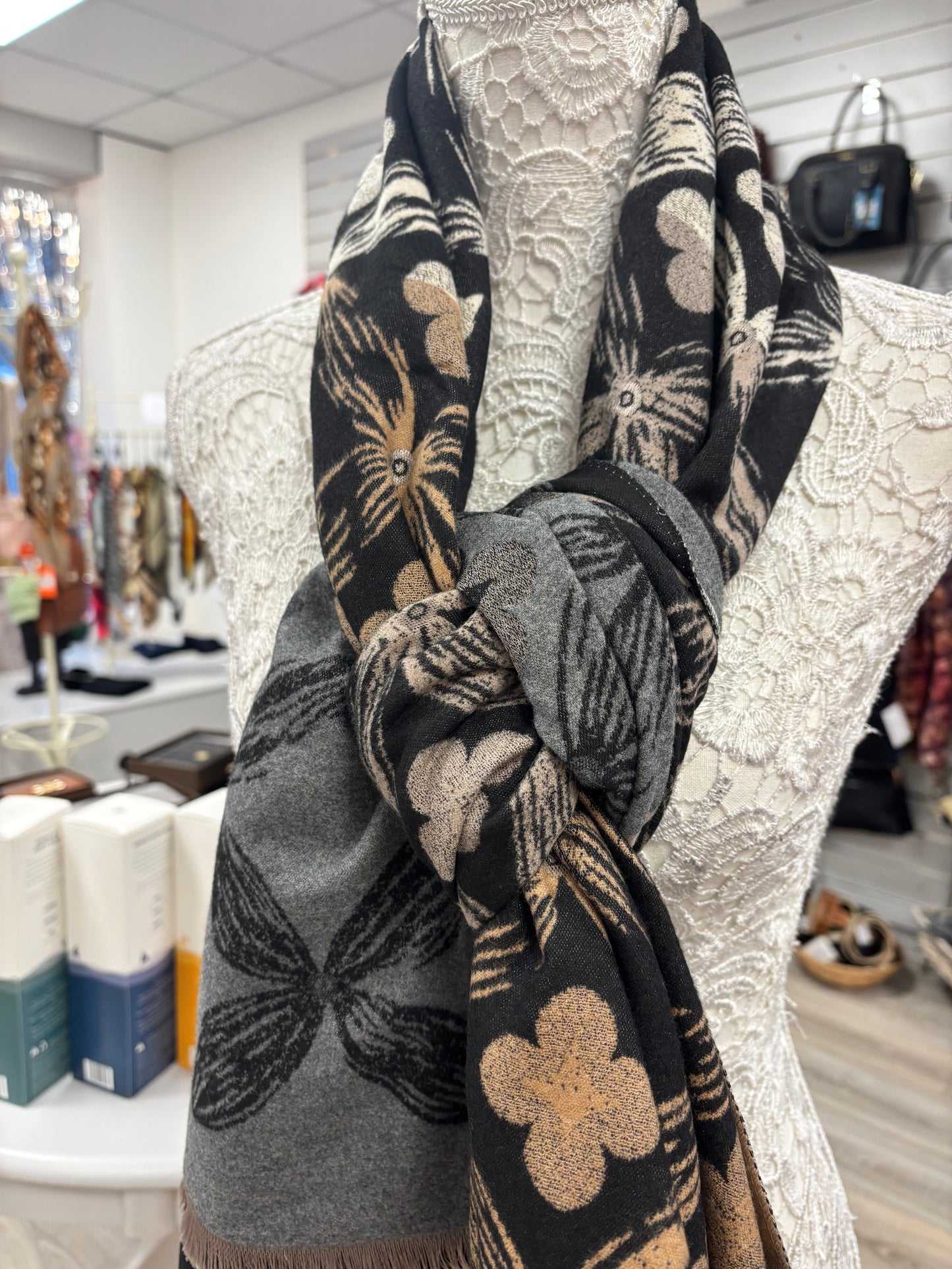 Maggie floral print scarf