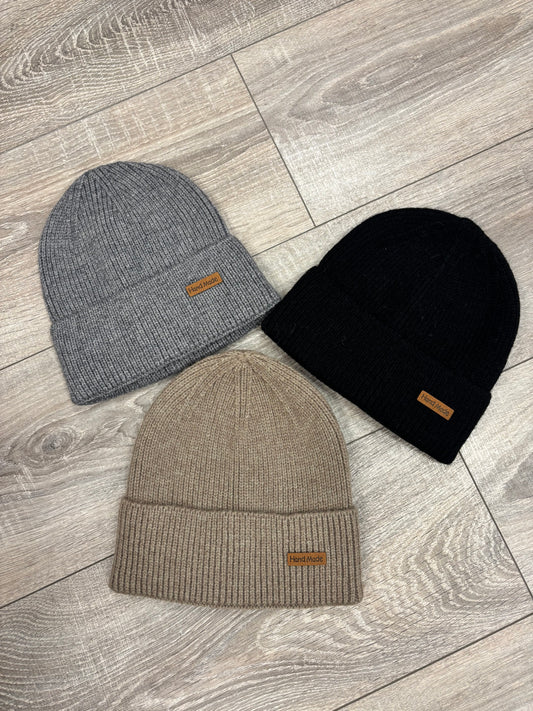 Fine knit beanie hat