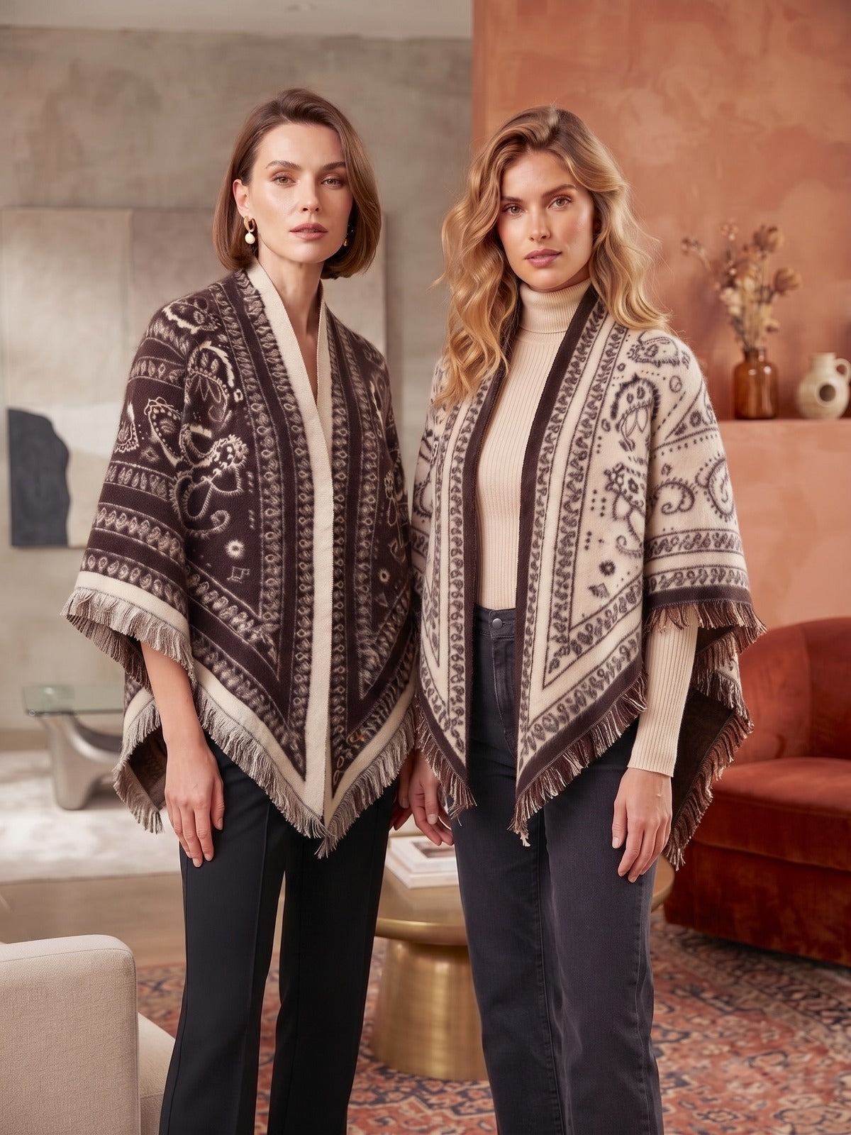 Reeva triangle knit (Paisley print reversible)