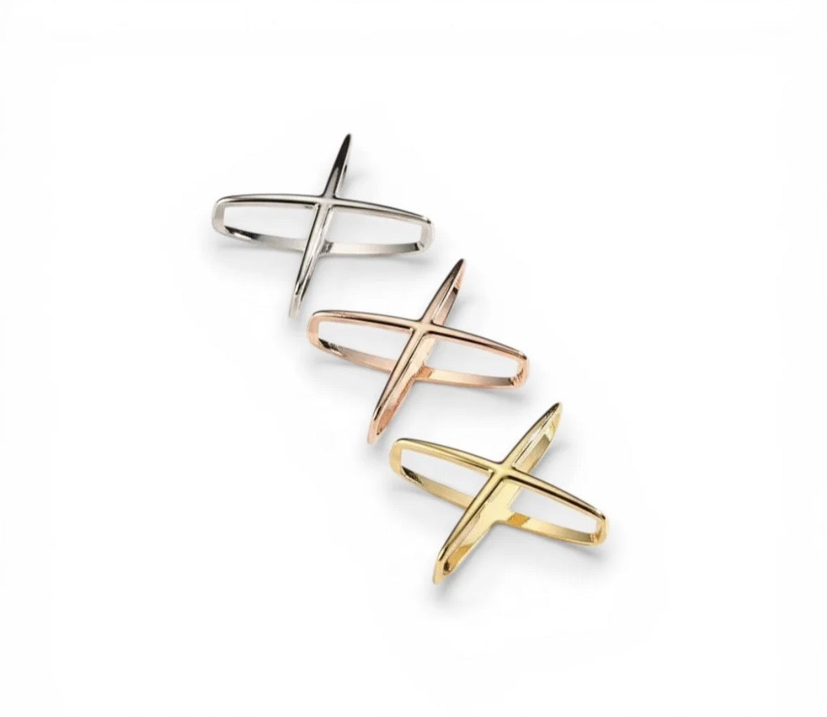 Criss cross scarf ring