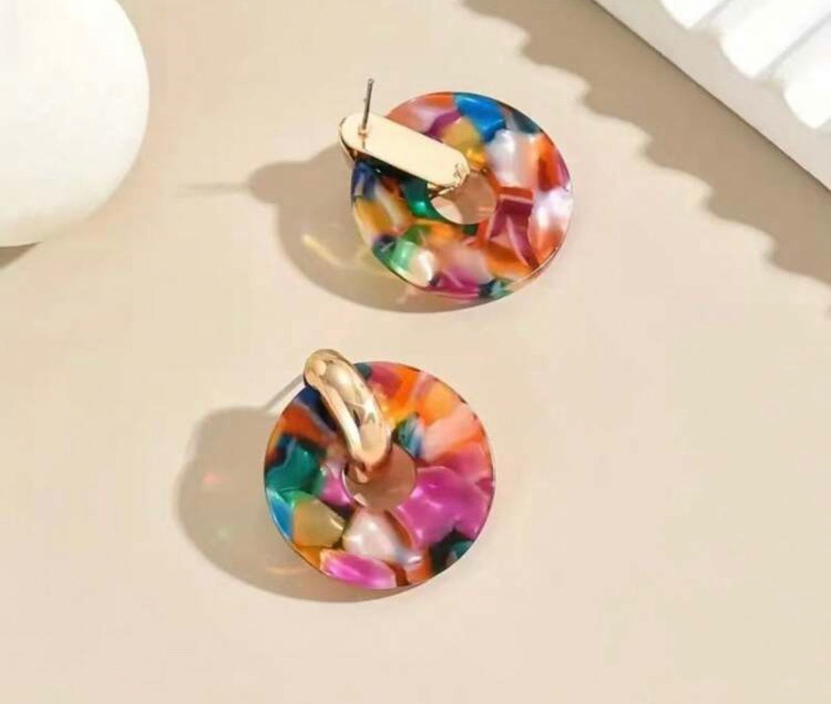 Charlotte multi coloured resin earrings