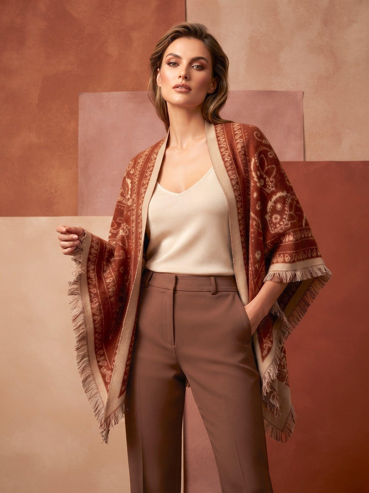 Reeva triangle knit (Paisley print reversible)