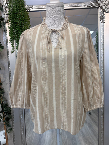 Liane beige cotton blouse