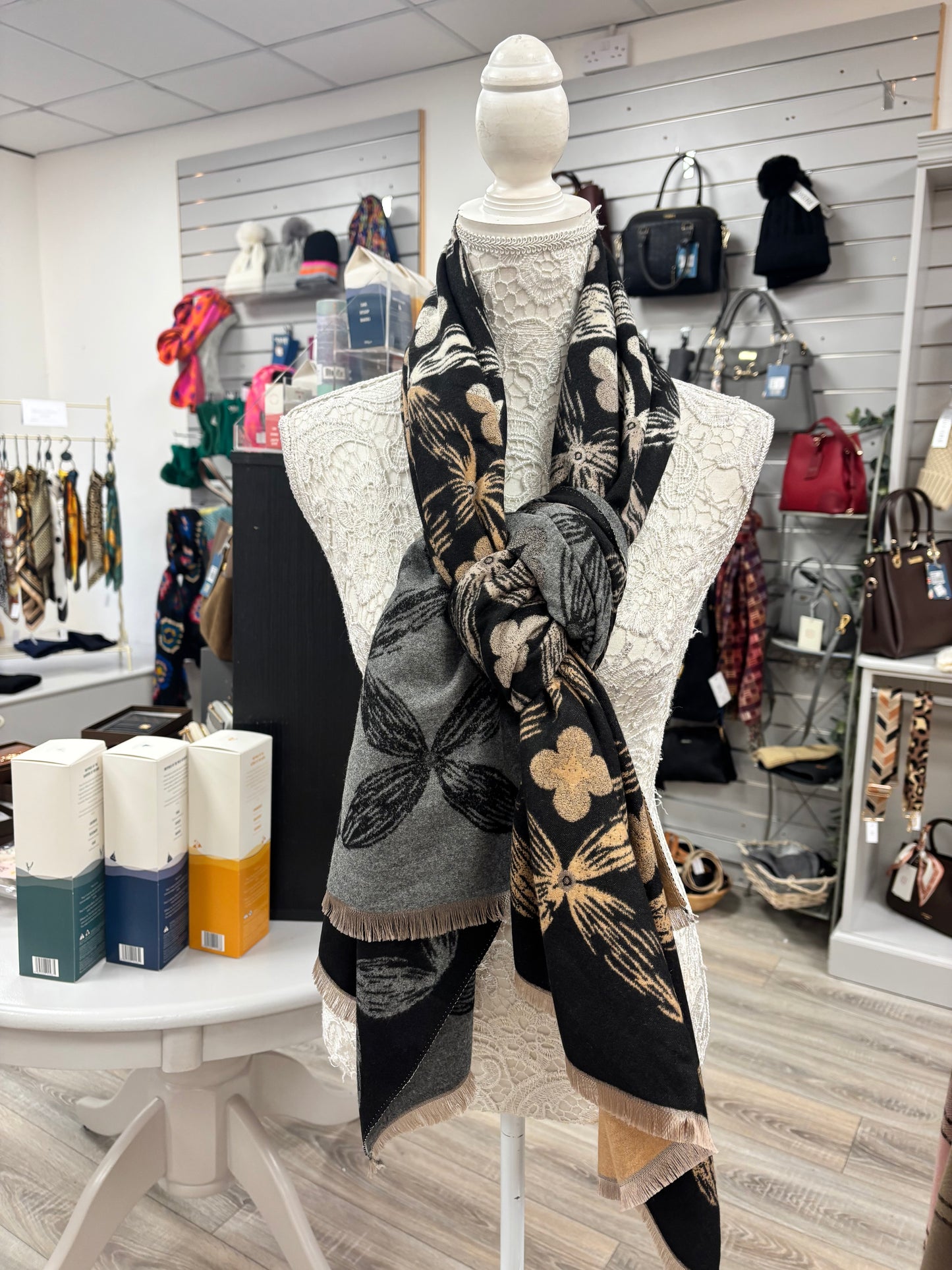 Maggie floral print scarf