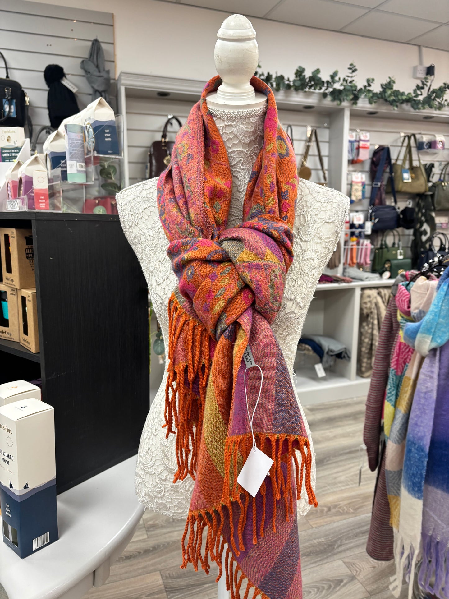 Iris floral scarf