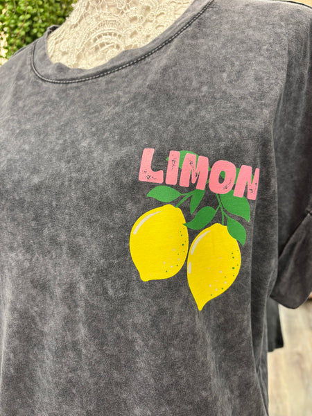 Freda Faded printed T-shirt with lemon