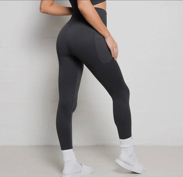 304 Ribbed Active Legging - Charcoal