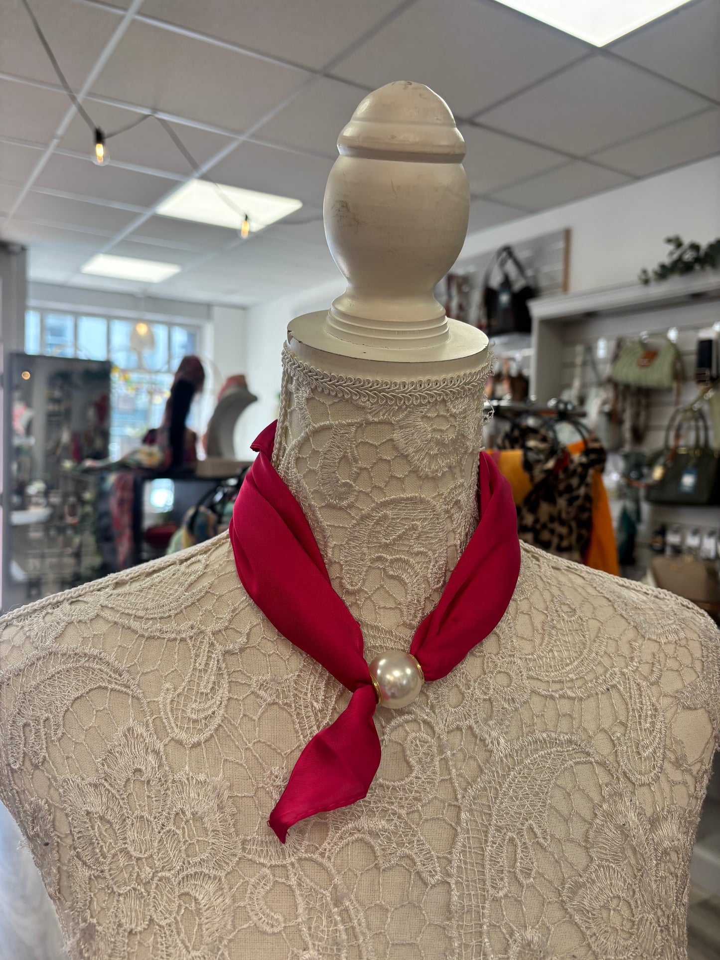 Arla Hot pink pearl scarf
