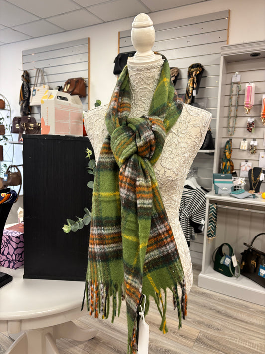 Gina Green checked scarf